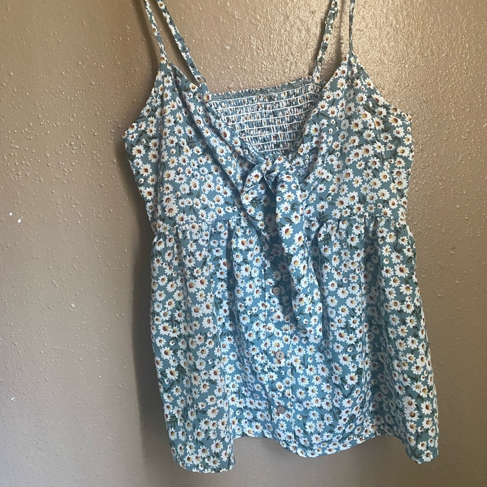 Green with tiny sunflowers top